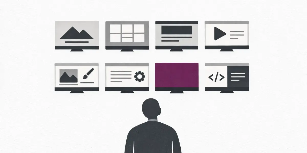 8 website programs to design a website guy looking at options