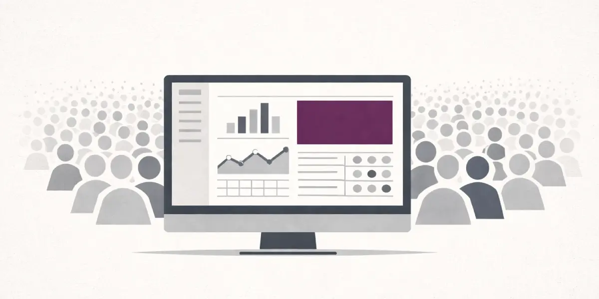 computer with a small business crm software and customers behind the screeen