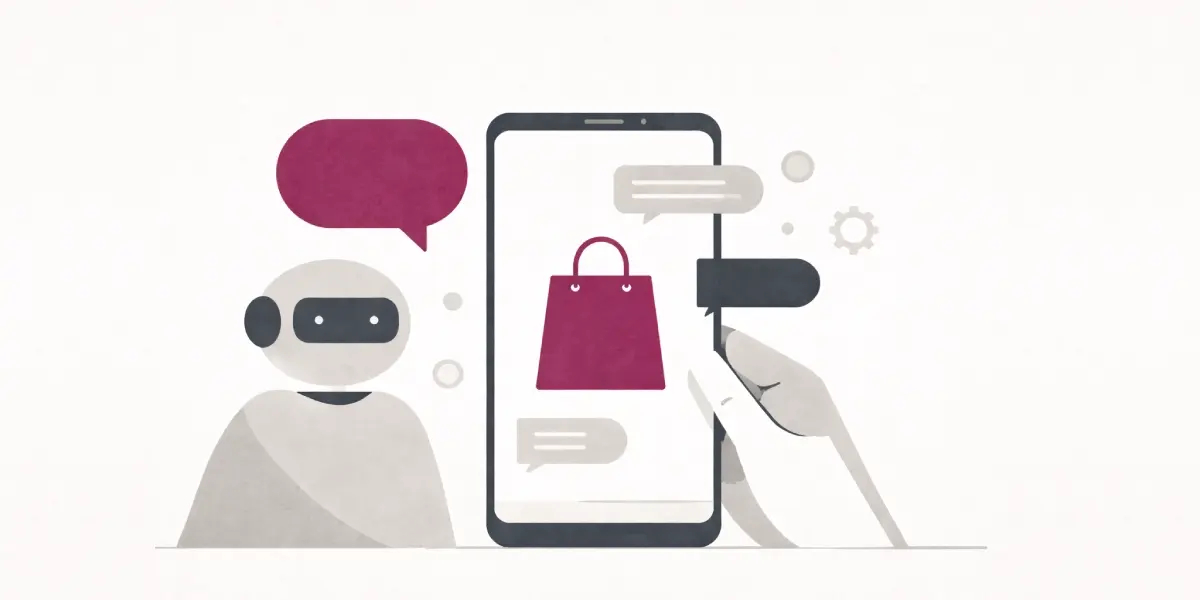 chatbots for ecommerce with someone holding a phone talking to one