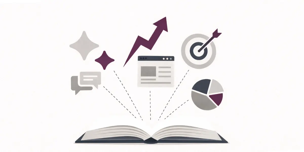 digital marketing platforms icons coming out from marketing playbook