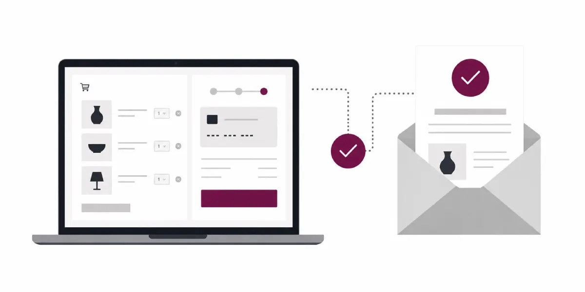e-commerce marketing automation of a confirmation email being sent post checkout
