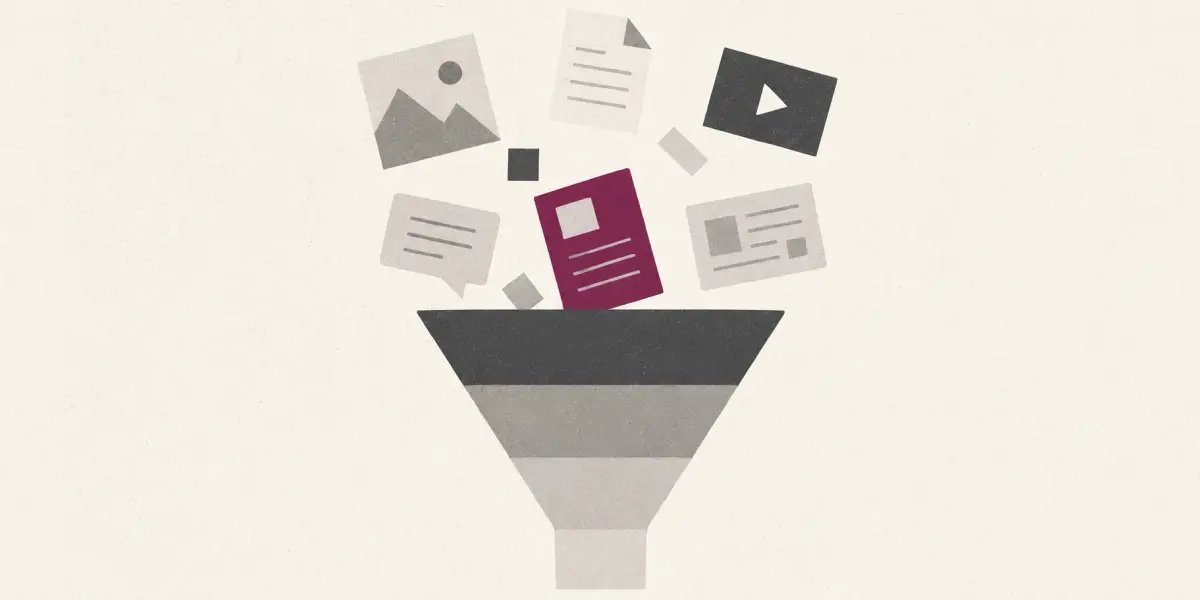 content marketing for lead generation, shown on a funnel