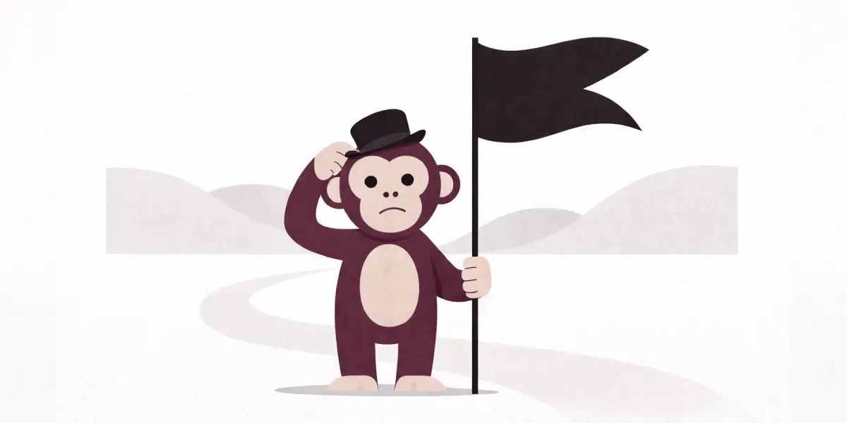 Mailchimp vs. Klaviyo: monkey holding a black flag
