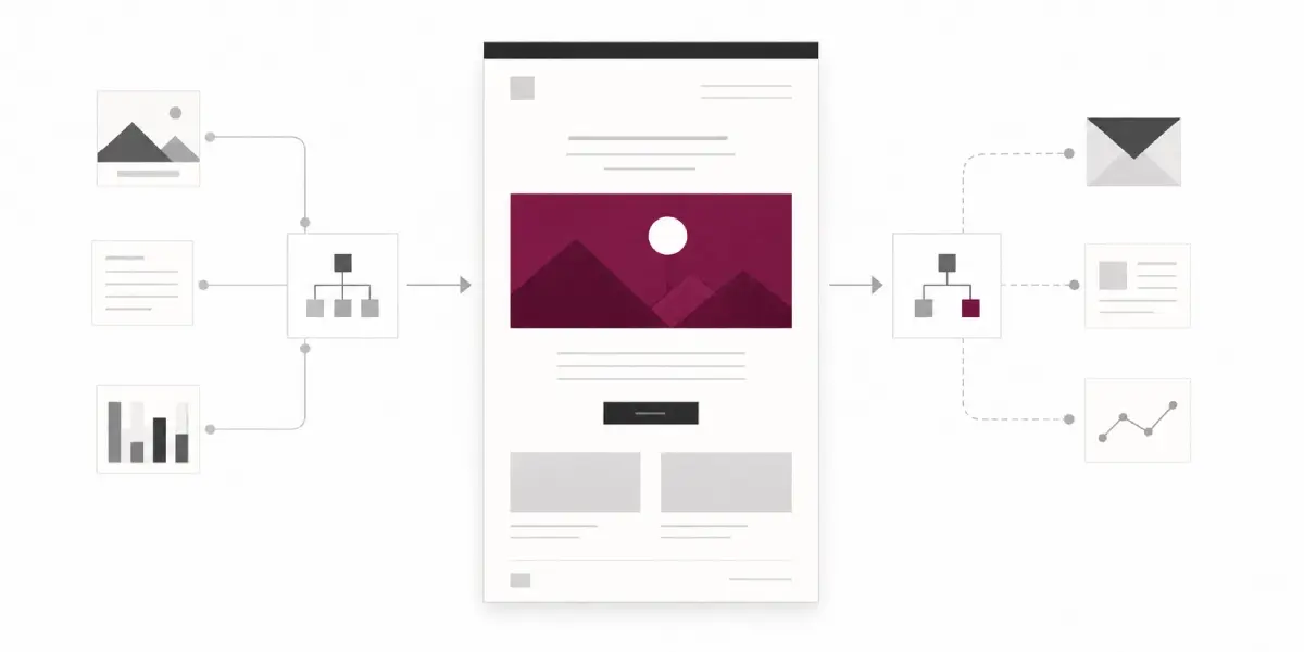 email marketing automation diagram of connected tools