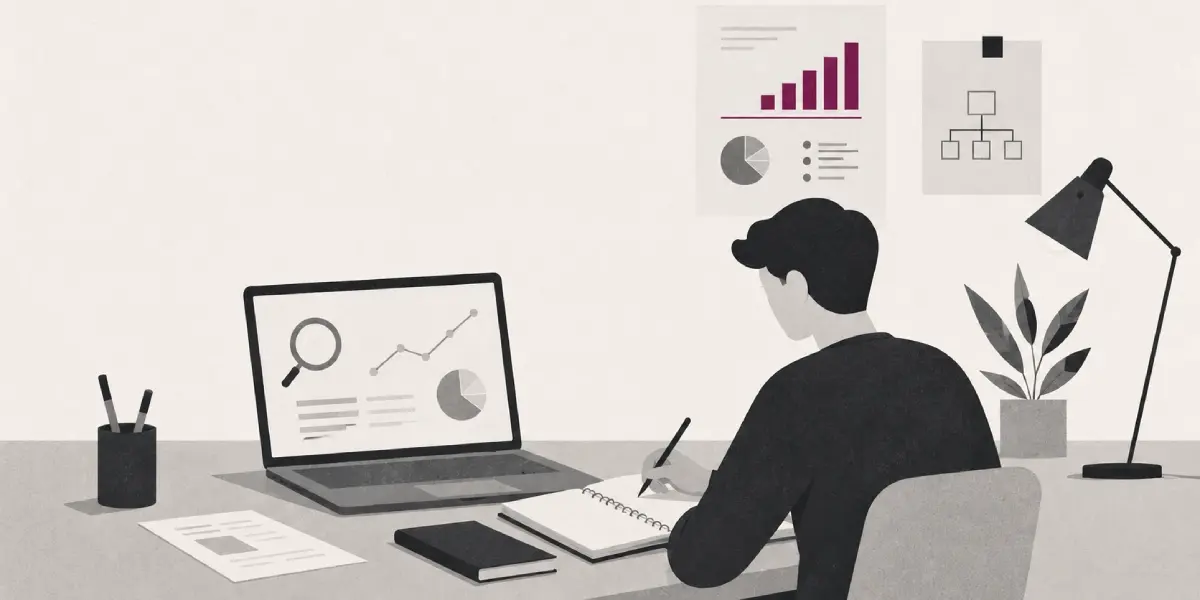 seo tools for beginners - man researching