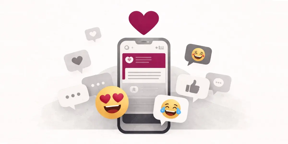 optimized social media tools with phone and reactions