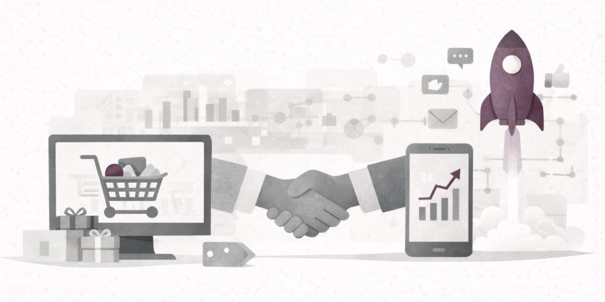 retail ecommerce marketing tools and handshake 